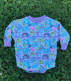 long sleeve blue cartoon romper