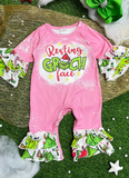 Christmas cartoon pink romper