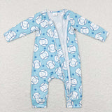 LR0824-- softball blue zip sleeper