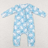 LR0824-- softball blue zip sleeper
