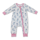 Matching Baby girls boys pink blue bunny short sleeve pajamas clothing