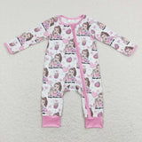 LR0906--Valentine's Day pink long sleeve  baby sleeper