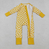 LR1089 Baby boys Orange checkerboard sleeper
