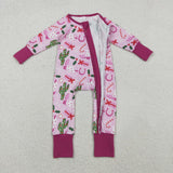 LR1742 long sleeve Christmas western pink sleeper