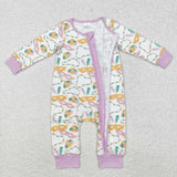 Mardi Gras purple long sleeve sleeper