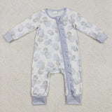 LR2157 Baby Girls blue zipper romper