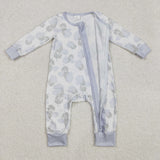 LR2157 Baby Girls blue zipper romper