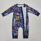 LR2164 Baby moster cartoon zipper romper