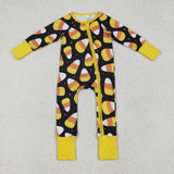 7.24 USA LR2198 baby boys long sleeve yellow navy zipper romper