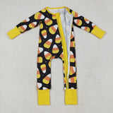 7.24 USA LR2198 baby boys long sleeve yellow navy zipper romper
