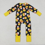 7.24 USA LR2198 baby boys long sleeve yellow navy zipper romper