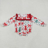 Matching kids Christmas bows long sleeve clothing