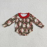 Matching Christmas Santa leopard kids clothing