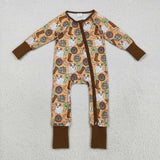 LR2463 baby boot cactus zipper brown romper