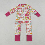 LR2468 baby girls colorful zipper rose romper