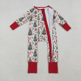 LR2507 baby girls Christmas Soldier tree zipper romper