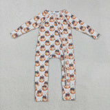 LR2557 baby girls Halloween pumpkin romper