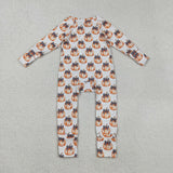 LR2557 baby girls Halloween pumpkin romper