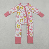 LR2705 baby girls baseball sleeper