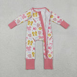 LR2705 baby girls baseball sleeper