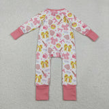 LR2705 baby girls baseball sleeper