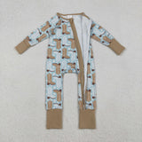 LR2734 baby boys boot long sleeve zipper romper