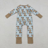 LR2734 baby boys boot long sleeve zipper romper