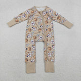 LR2816 baby boys baseball long sleeves zipper romper