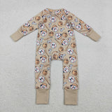LR2816 baby boys baseball long sleeves zipper romper