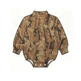 10.23 Pre-order  Baby boys camo long sleeve mock neck romper