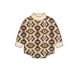10.24 Pre-order  Baby boys geometric long sleeve mock neck romper
