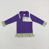 GT0412--  Mardi Gras long sleeve dog GIRLS pullover