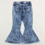 Fashionable girl denim flares