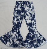 blue tie-dye girls jeans