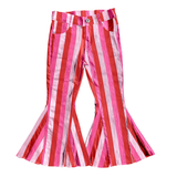P0043 Pink stripes girls jeans