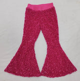 new style Rose red Sequined bell bottoms