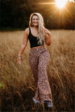 Adult leopard Bell-bottom jeans