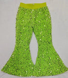 new style green Sequined bell bottoms