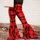 black and red plaid  pants