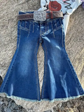 Blue flare jeans girls denim pants