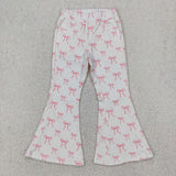 P0731 Girls pink bow Jeans