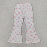 P0731 Girls pink bow Jeans