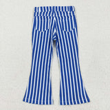 P0761  girl clothes blue Stripes  jeans