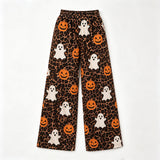 8.5 Pre-order P1131 Adult women Halloween ghost pumpkin leopard long Pant