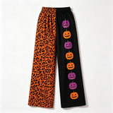 8.5 Pre-order P1132 Adult women Halloween pumpkin leopard long Pant