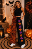 8.5 Pre-order P1132 Adult women Halloween pumpkin leopard long Pant