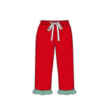 9.17 MOQ 5 pcs pre-order Each Color Stripe Ruffles Christmas Girls Sets