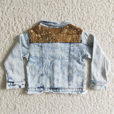 sequins Boutique fashion girl blue denim jacket