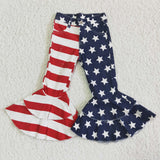 Star stripe Denim bell bottoms
