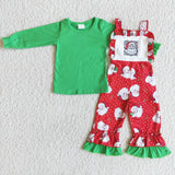 Green top +Santa suspenders